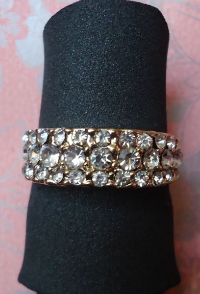 Anel Strass Dourado